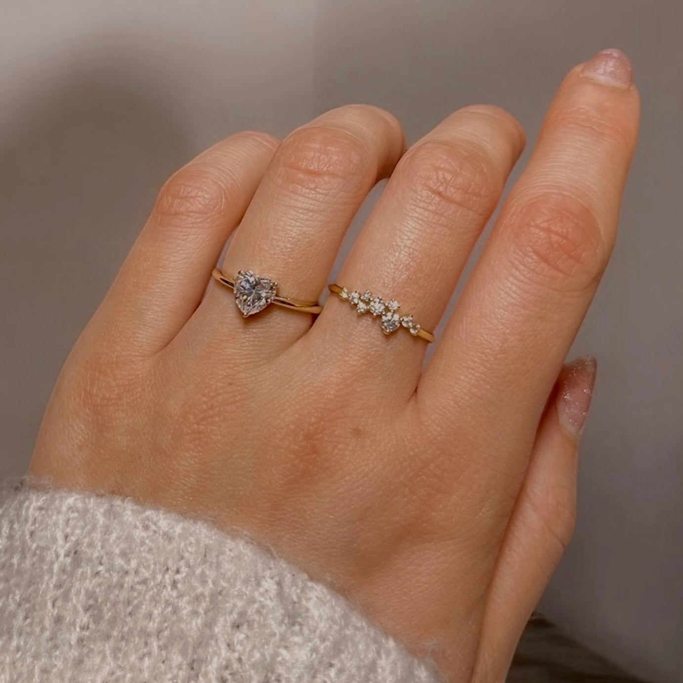 Ylova gouden ring met moissanite diamantjes - Ylova