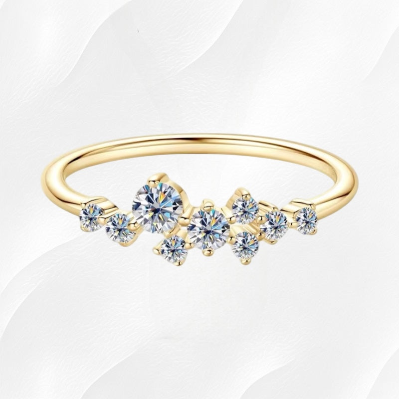 Ylova gouden ring met moissanite diamantjes - Ylova