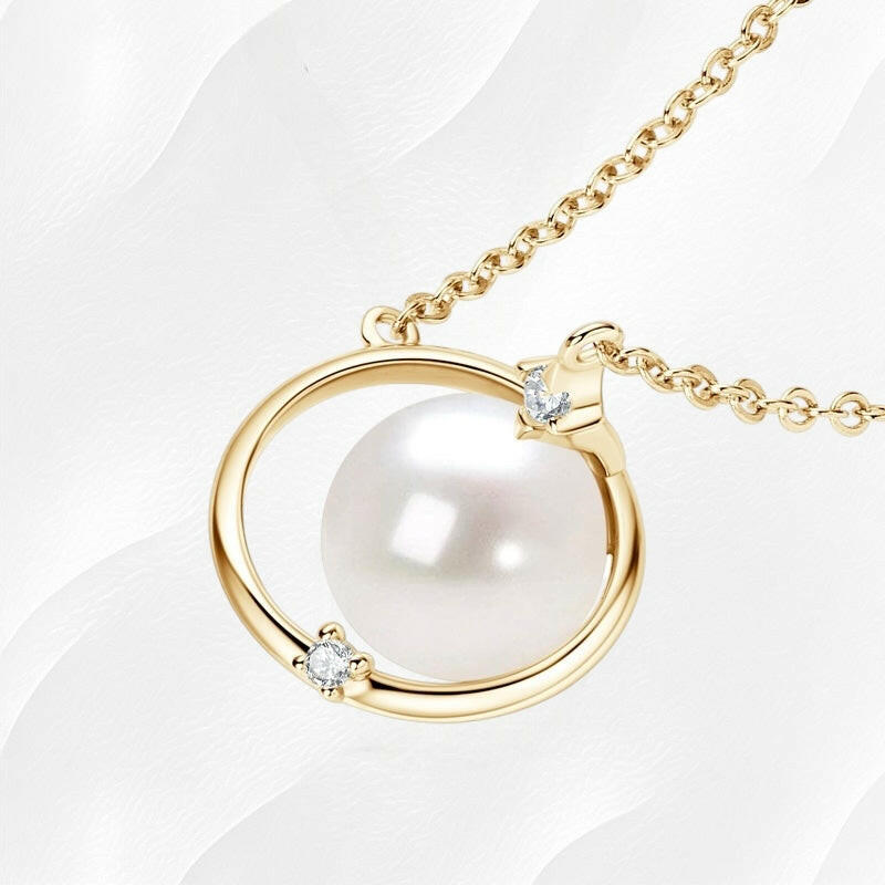 Ylova gouden ketting met parel en diamantje - Ylova