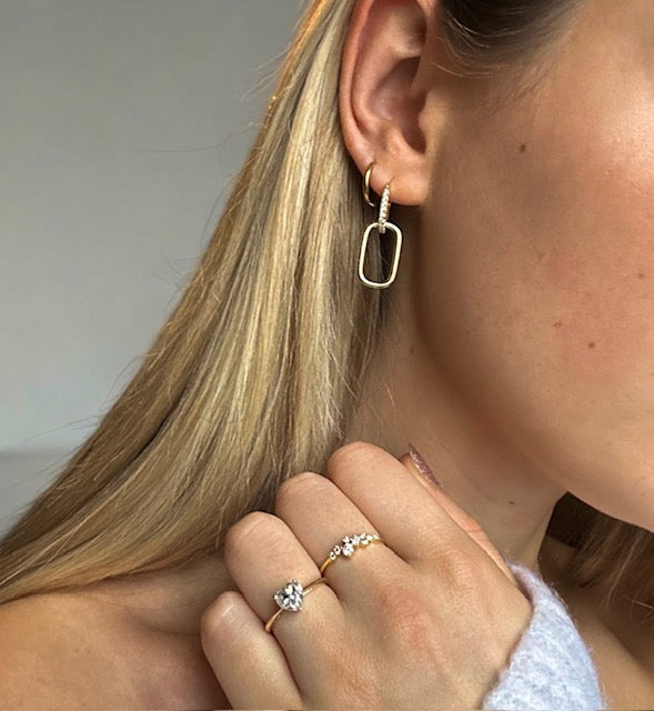 Ylova gouden moissanite oorbellen met diamantjes - Ylova
