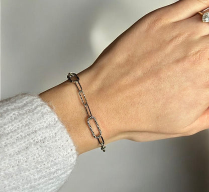 Zilveren schakel armband - Ylova