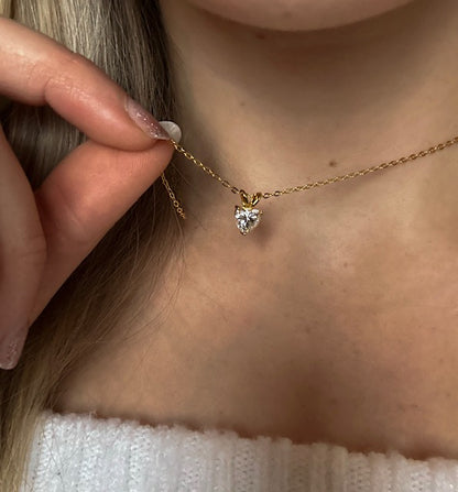 Ylova gouden ketting met moissanite hart - Ylova