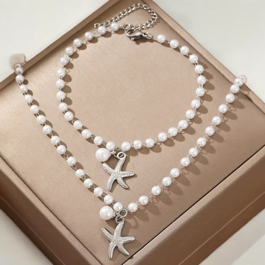 Zilveren set parels