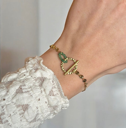 Gouden armband met groene accenten - Ylova
