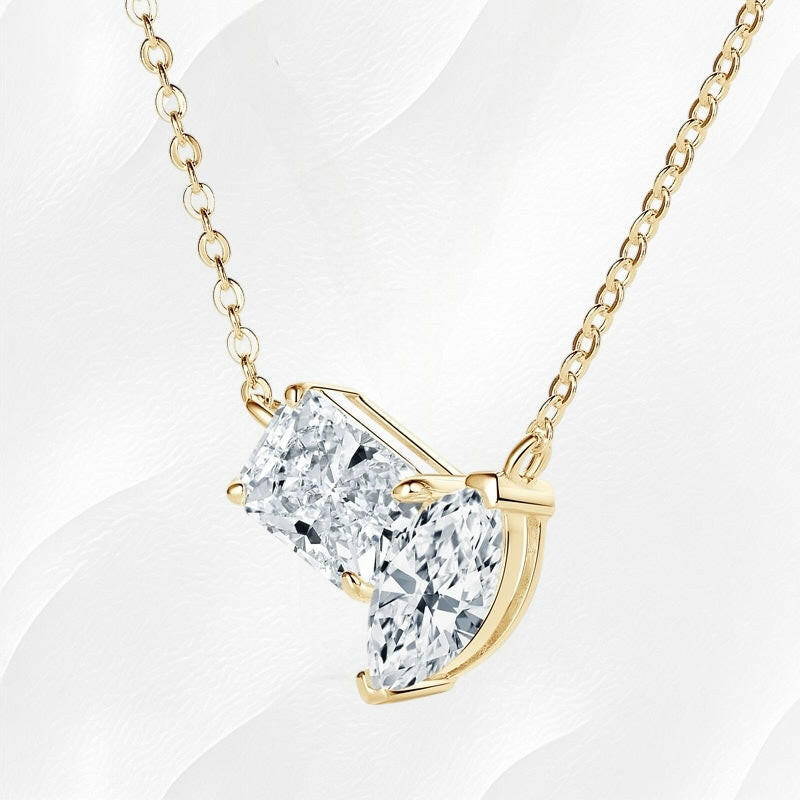 Ylova gouden ketting met moissanite diamantje & druppel - Ylova