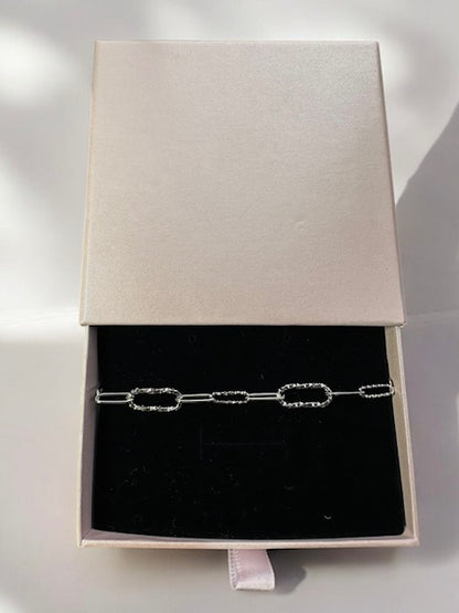 Zilveren schakel armband - Ylova