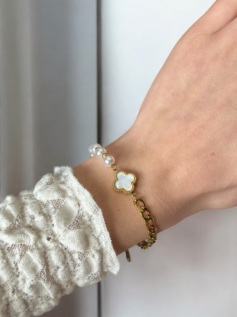 Gouden klaver armband - Ylova