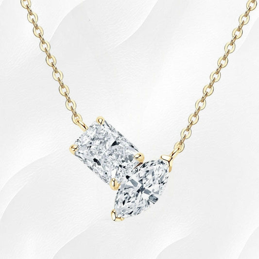 Ylova gouden ketting met moissanite diamantje & druppel - Ylova