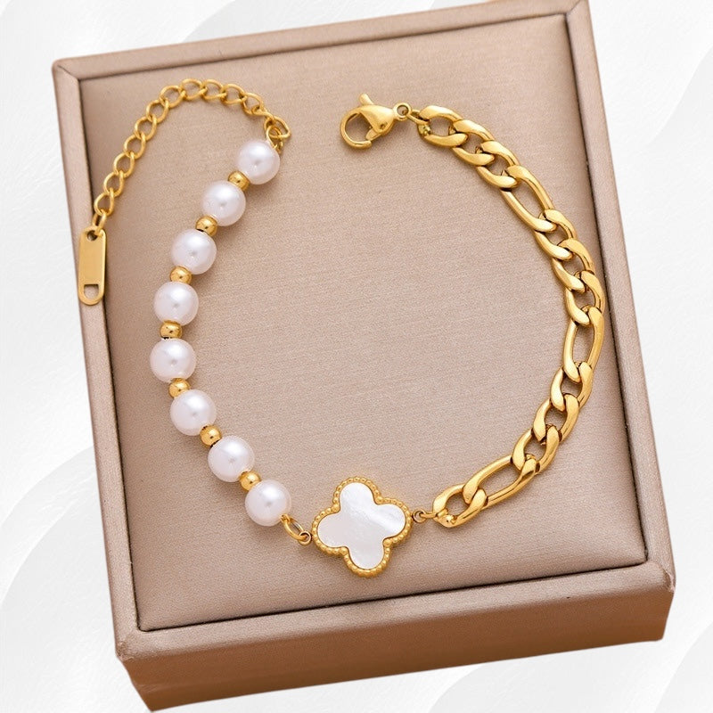 Gouden klaver armband - Ylova