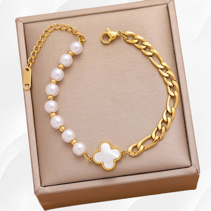 Gouden klaver armband - Ylova