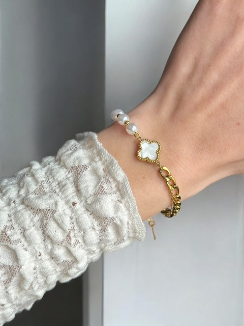 Gouden klaver armband - Ylova