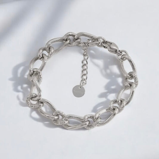 Zilveren schakel armband - Ylova