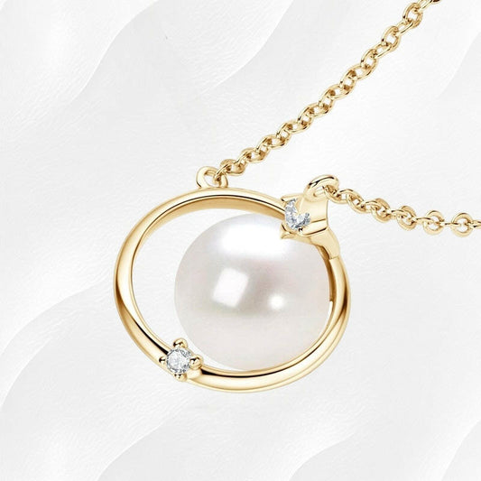 Ylova gouden ketting met parel en diamantje - Ylova