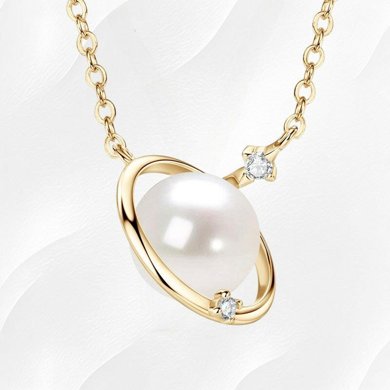Ylova gouden ketting met parel en diamantje - Ylova