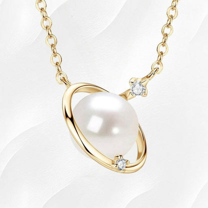 Ylova gouden ketting met parel en diamantje - Ylova