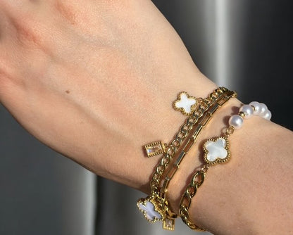 Gouden klaver armband