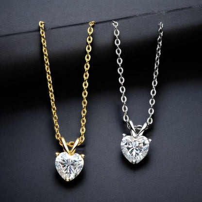 Ylova Zilveren Ketting met Moissanite Hart - Ylova