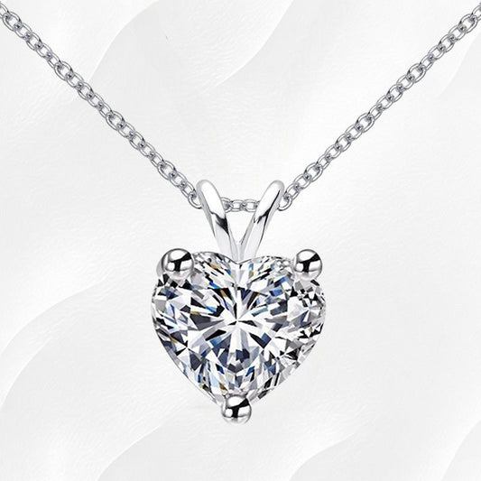Ylova Zilveren Ketting met Moissanite Hart - Ylova