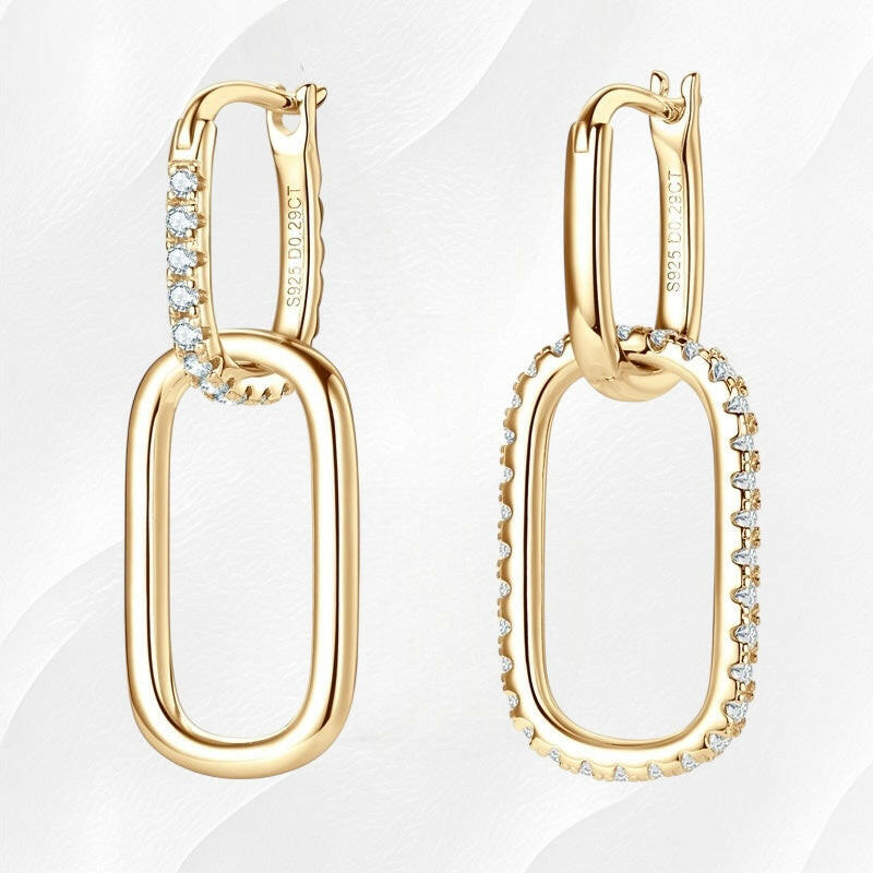 Ylova gouden moissanite oorbellen met diamantjes - Ylova